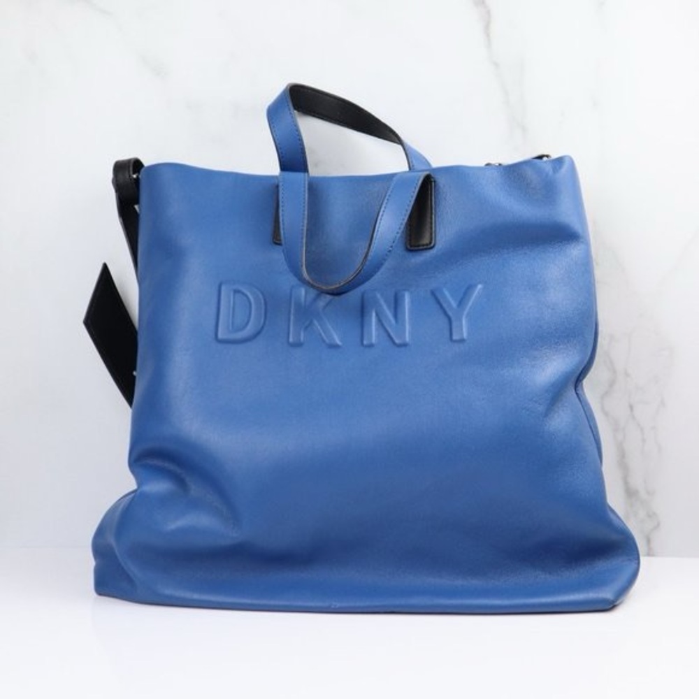 DKNY Vibrant Blue Debossed Tote Vegan leather!!
